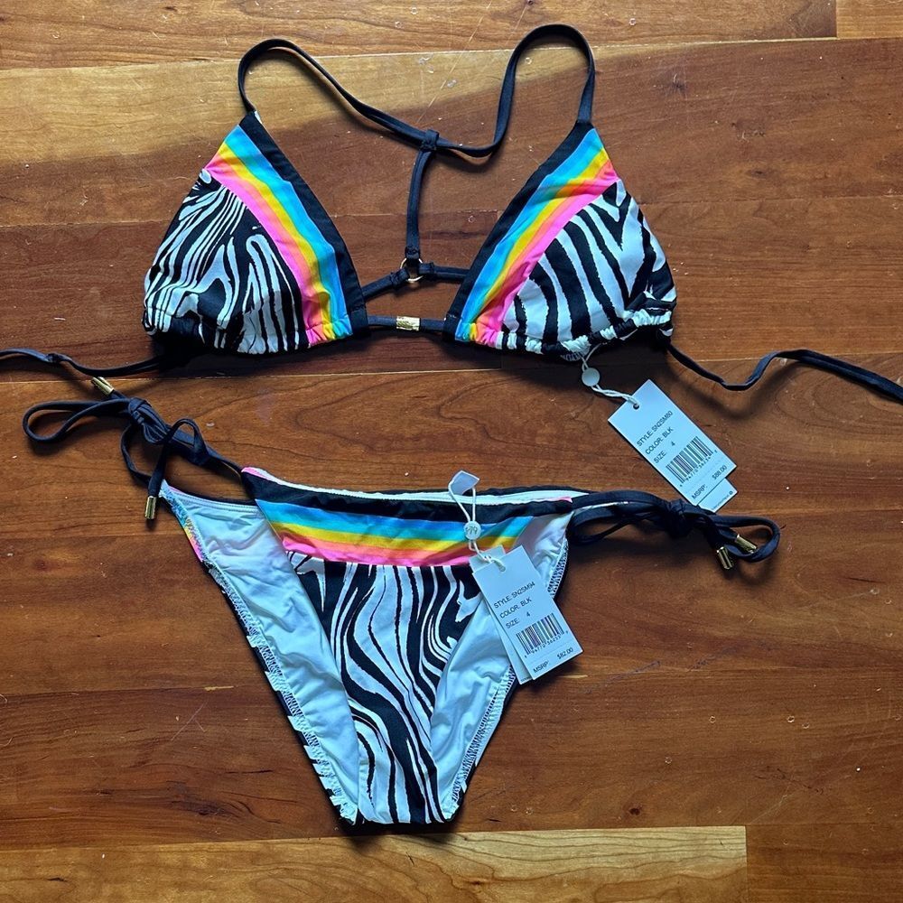 Sunshine 79 Colorful Zebra Stripe Bikini Set